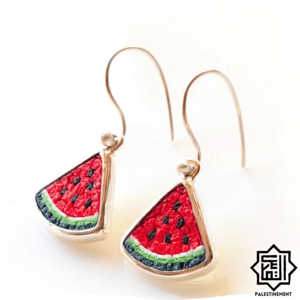 Boucles d'oreilles: pastèque en mini-mosaïques