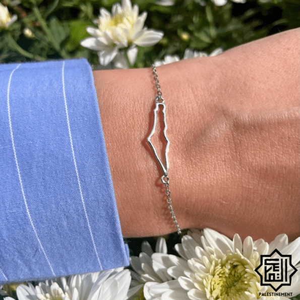 Bracelet Palestine frontières en argent