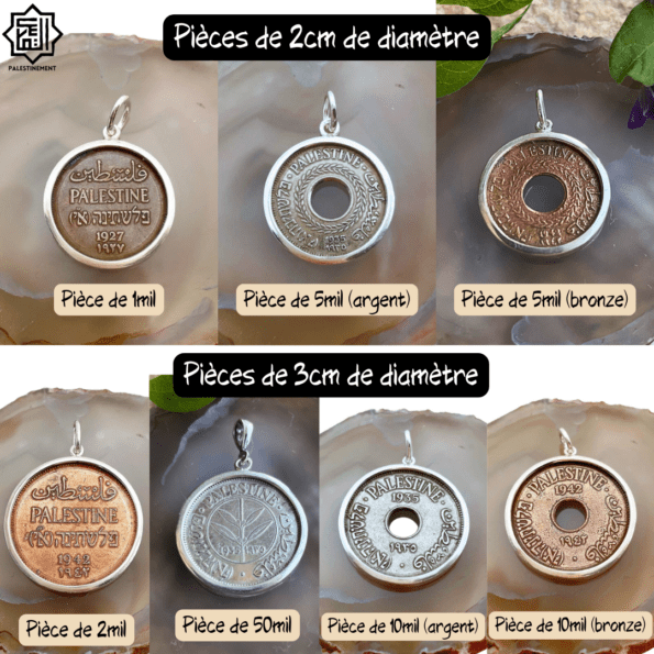 Boucles d'oreilles avec une pièce de monnaie