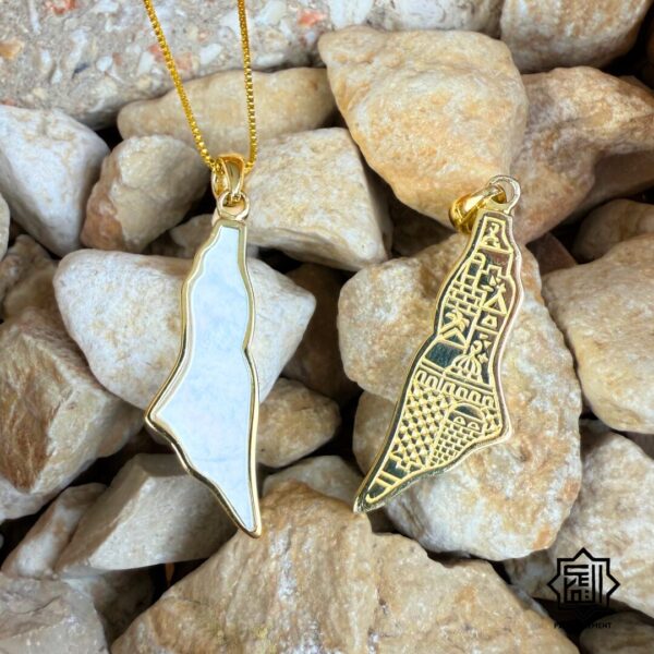 Pendant Palestine Map with Mother-of-Pearl - Image 2