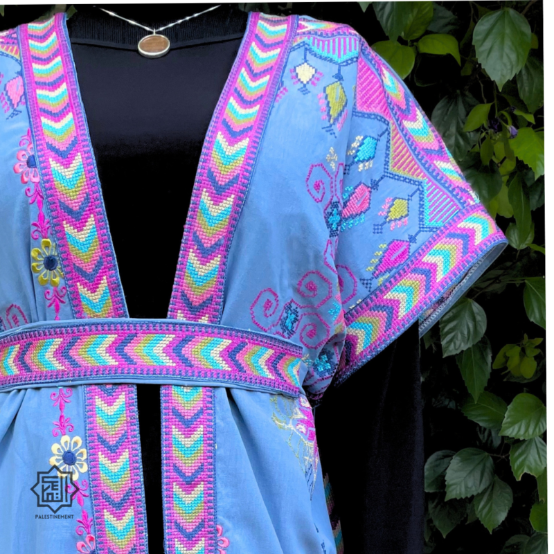 Veste Wafa en Tatreez – Grise – Image 3